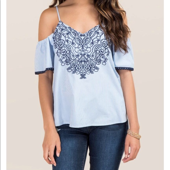 Blue Rain Tops - Franchesca’s | Blue Rain | Lia Embroidered
